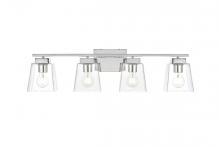  LD7312W32CH - Merrick 4 Light Chrome and Clear Bath Sconce