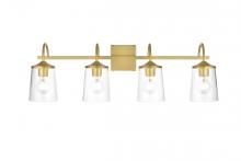  LD7313W33BRA - Avani 4 Light Brass and Clear Bath Sconce