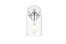  LD7315W5CH - Mayson 1 Light Chrome and Clear Bath Sconce