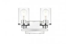  LD7316W12CH - Saanvi 2 Light Chrome and Clear Bath Sconce