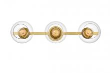  LD7320W27BRA - Rogelio 3 Light Brass and Clear Bath Sconce