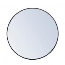  MR4034BK - Metal Frame Round Mirror 28 Inch Black Finish