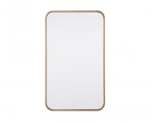  MR801830BR - Soft Corner Metal Rectangular Mirror 18x30 Inch in Brass