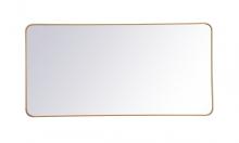  MR803060BR - Soft Corner Metal Rectangular Mirror 30x60 Inch in Brass