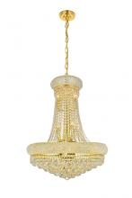  V1800D24G/RC - Primo 14 Light Gold Chandelier Clear Royal Cut Crystal