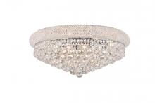  V1800F24C/RC - Primo 12 Light Chrome Flush Mount Clear Royal Cut Crystal