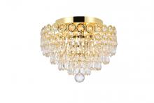  V1902F12G/RC - Century 4 Light Gold Flush Mount Clear Royal Cut Crystal