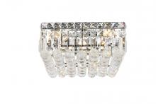  V2032F14C/RC - Maxime 5 Light Chrome Flush Mount Clear Royal Cut Crystal