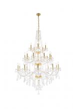  V7825G43G/RC - Verona 25 Light Gold Chandelier Clear Royal Cut Crystal