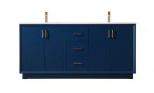  VF19672DBL - 72 Inch Double Bathroom Vanity in Blue