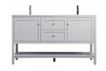  VF22260DGR - 60 Inch Double Bathroom Vanity In Grey