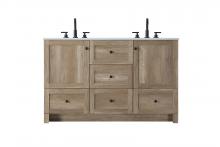  VF2854DNT - 54 inch Double Bathroom Vanity In Natural Oak