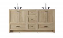  VF2866DMW - 66 inch Double Bathroom Vanity In Mango Wood