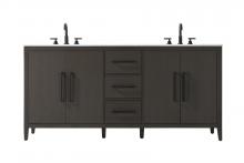  VF29372DMMB - 72 inch Double Bathroom Vanity in Mocha Brown