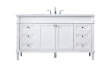  VF31860WH - 60 Inch Single Bathroom Vanity in White