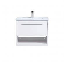  VF43024WH - 24 Inch Single Bathroom Floating Vanity in White