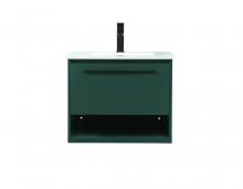  VF43524MGN - 24 Inch Single Bathroom Vanity in Green