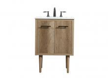  VF48024NT - 24 Inch Single Bathroom Vanity in Natural Oak