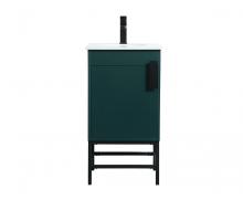  VF48818MGN - 18 Inch Single Bathroom Vanity in Green