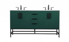 Elegant VF48860DMGN - 60 inch double bathroom vanity in green