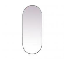  MR2A2460SIL - Metal Frame Oval Mirror 24x60 Inch in Silver