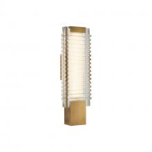 Alora Lighting WV374118VBCR - Alai 17-in Vintage Brass/Ribbed Glass LED Wall Vanity