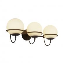 Alora Lighting WV458324MBOP - Alba 24-in Matte Black/Opal Glass 3 Lights Wall Vanity