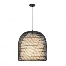 Alora Lighting PD631920MBOP - Bondi 20-in Matte Black/Opal Glass 1 Light Pendant