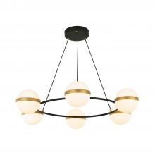  CH302006MBBG-UNV - Tagliato 36-in Matte Black/Brushed Gold LED Chandeliers