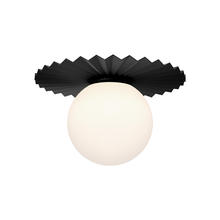 Alora Lighting FM501214MBOP - Plume 14-in Matte Black/Opal Matte Glass 1 Light Flush Mount