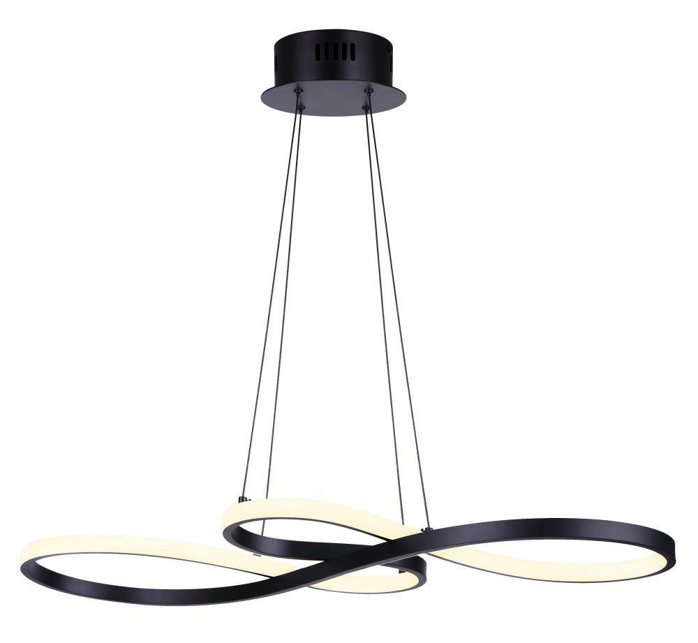 Ola LED Integrated Chandelier Light, Black Finish