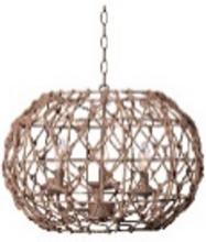  IPL2124B03BR20 - Aura 3 Light Pendant with Tan Finish and Natural Tan Rope Shade