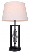  ITL2140B26BK - Willow 1 Light Table Lamp with Matte Black Finish and Natural Cream Shade