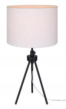  ITL2144B26BK - Holt 1 Light Table Lamp with Matte Black Finish and Natural Cream Shade