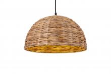  IPL2082B01NA - KAIA 40-Watt 1 Light Natural Asian Inspired Pendant with Natural Seagrass Shade