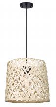  IPL2026B01BK - TASH, IPL2026B01BK, MBK Color, 1 Lt Cord Pendant, Bamboo, 60W Type A, 13.25" W x 13 - 61" H