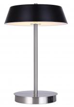 Canarm LTL263A14BKN - Jessa 14 in. Integrated LED Brushed Nickel Table Lamp with Matte Black Metal Shade