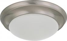  60/3271 - 1 Light - 12" Flush with Frosted White Glass - Brushed Nickel Finish