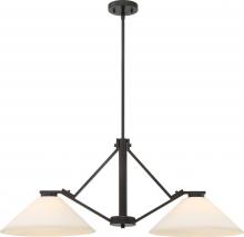 Nuvo 60/6348 - Nome - 2 Light Island Pendant with Satin White Glass - Mahogany Bronze Finish