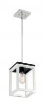  60/7093 - Cakewalk - 1 Light Pendant with- Polished Nickel and Black Accents Finish