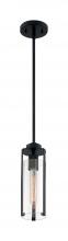  60/7160 - Marina - 1 Light Mini Pendant with Clear Glass - Matte Black Finish