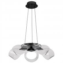 Nuvo 62/2036 - Barnett; 21 Inch LED 5 Light Chandelier; Matte Black; Etched Acrylic Lens