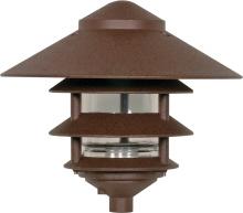  SF76/637 - 1 Light - 9" Pathway Light - Three Louver - Large Hood - Old Bronze Finish