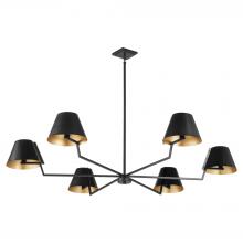  668-6-59 - Bliss 60 inches , 6 Light Chandelier, Matte Black