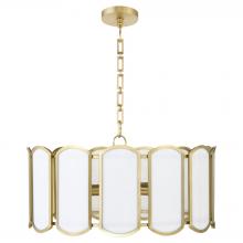  824-5-80 - Belleview 5 Light  Pendant, Aged Brass