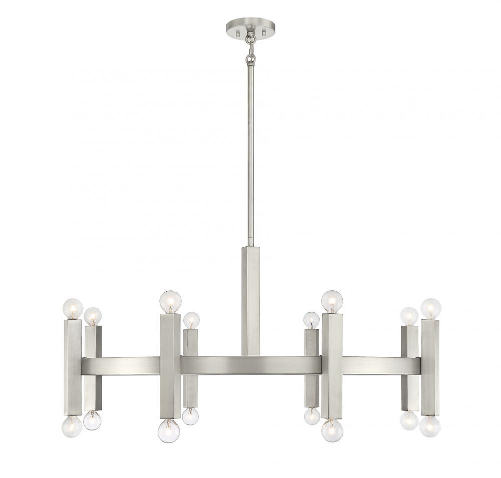 16-Light Chandelier in Brushed Nickel