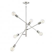  M10084PN - 6-Light Chandelier in Polished Nickel