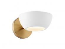  M90113WHNB - 1-Light Wall Sconce in White and Natural Brass