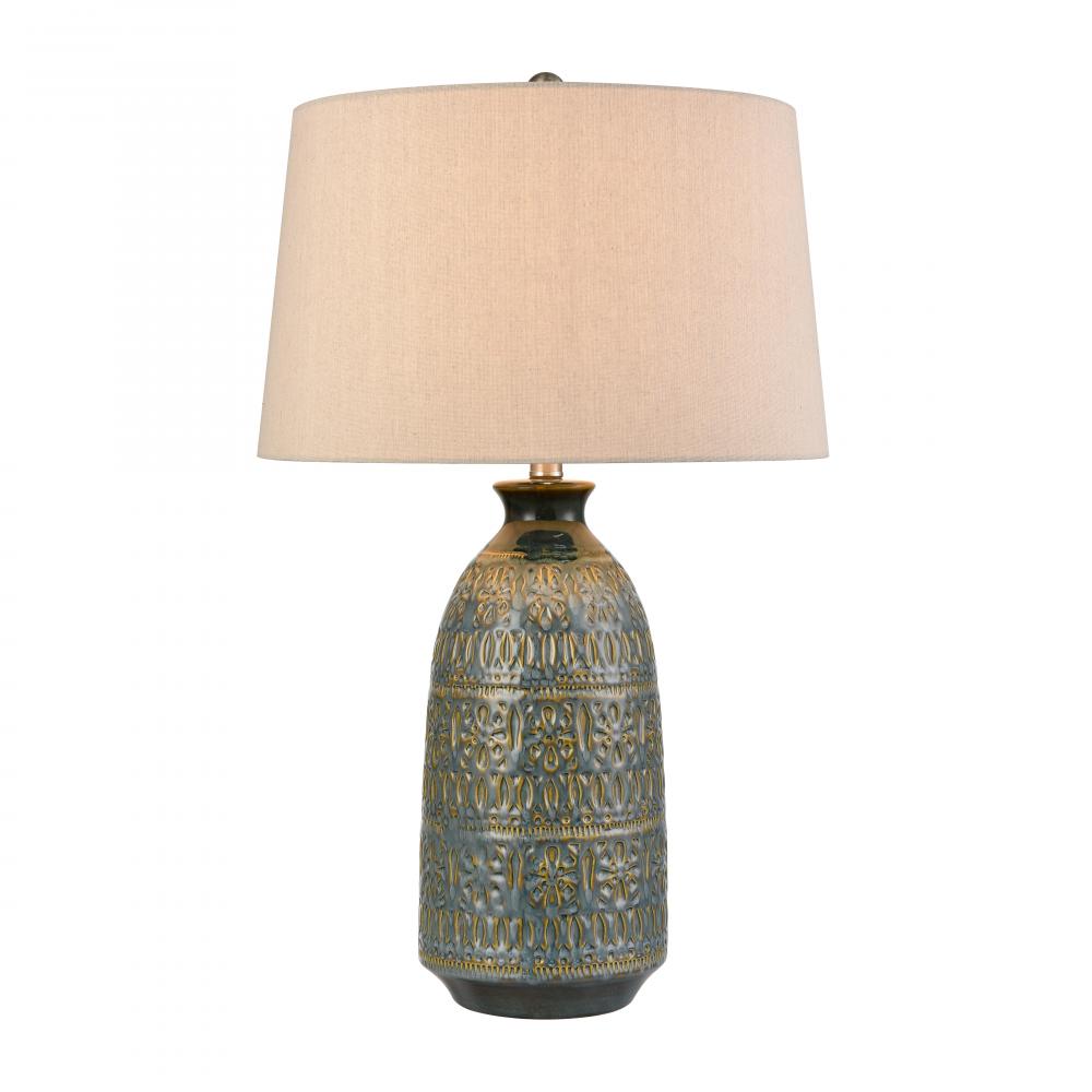 Burnie 28'' High 1-Light Table Lamp - Blue Glazed