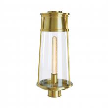  1247-SB-CL - Cone 19.75'' High 1-Light Outdoor Post Light - Satin Brass